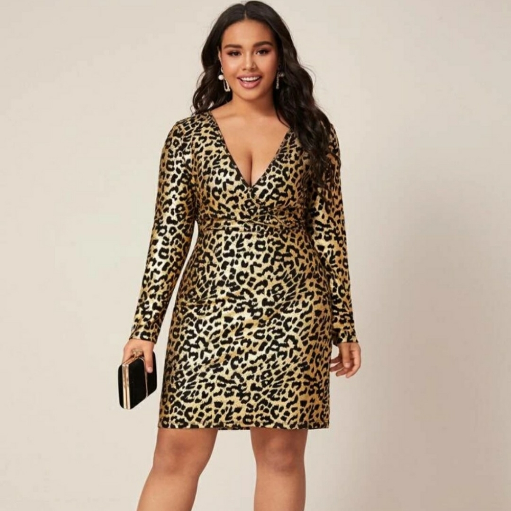 New - Leopard Jacquard Dress